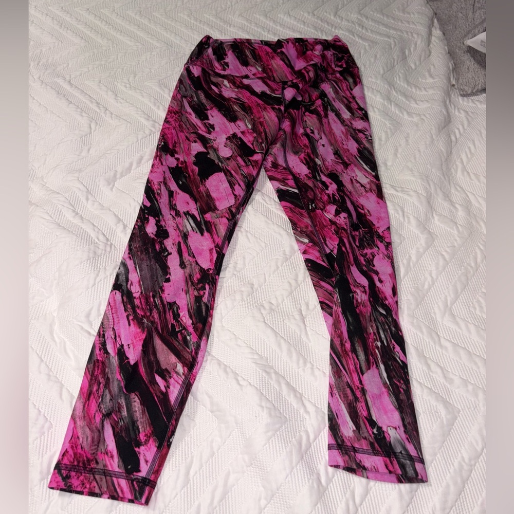 Pink and Black Abstract Leggings